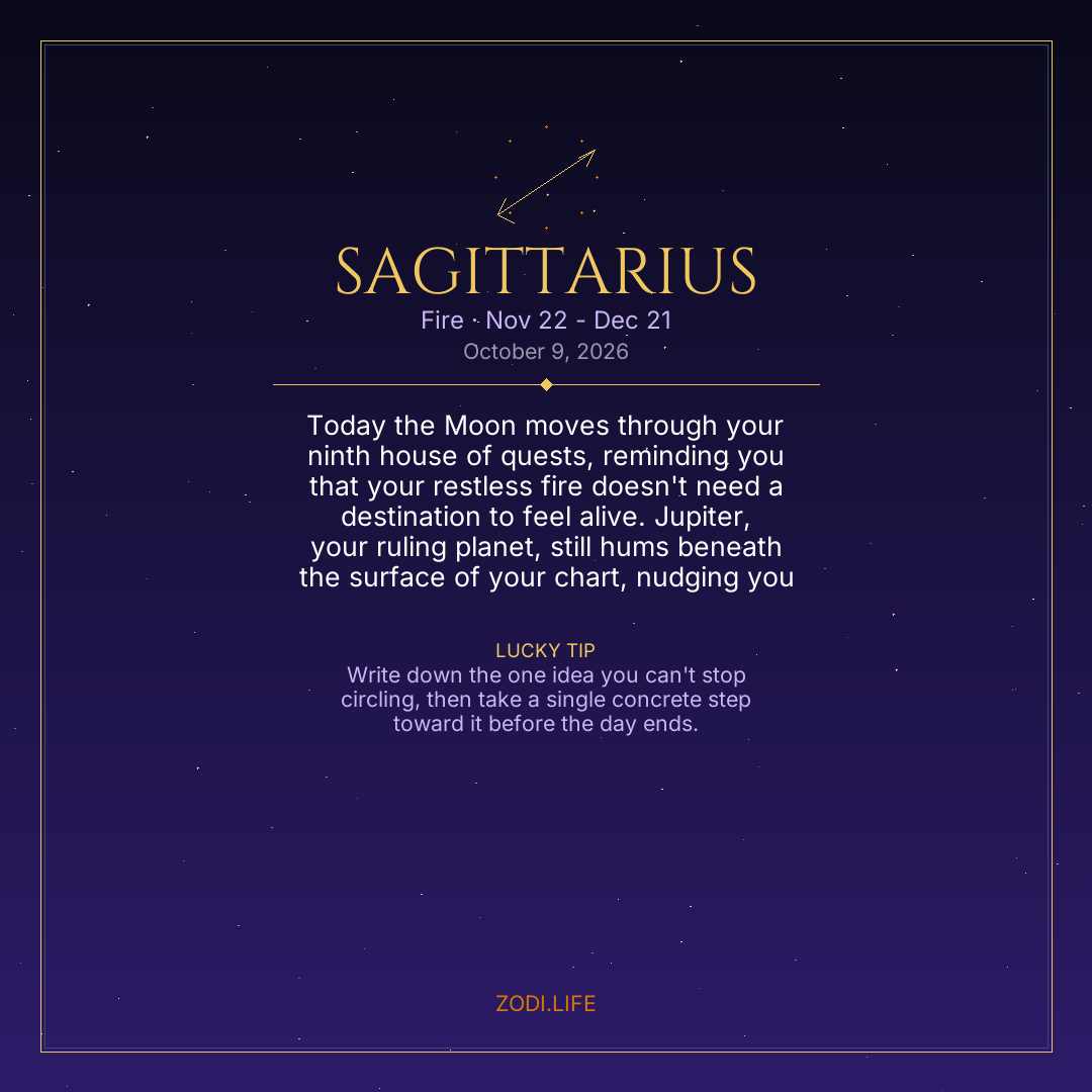 Sagittarius Horoscope October 9, 2026