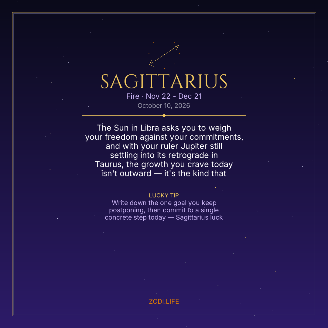 Sagittarius Horoscope October 10, 2026