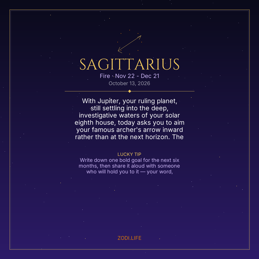 Sagittarius Horoscope October 13, 2026