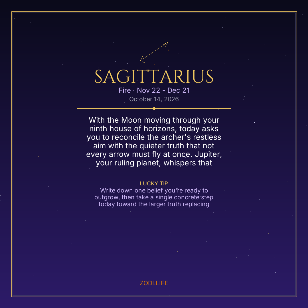 Sagittarius Horoscope October 14, 2026