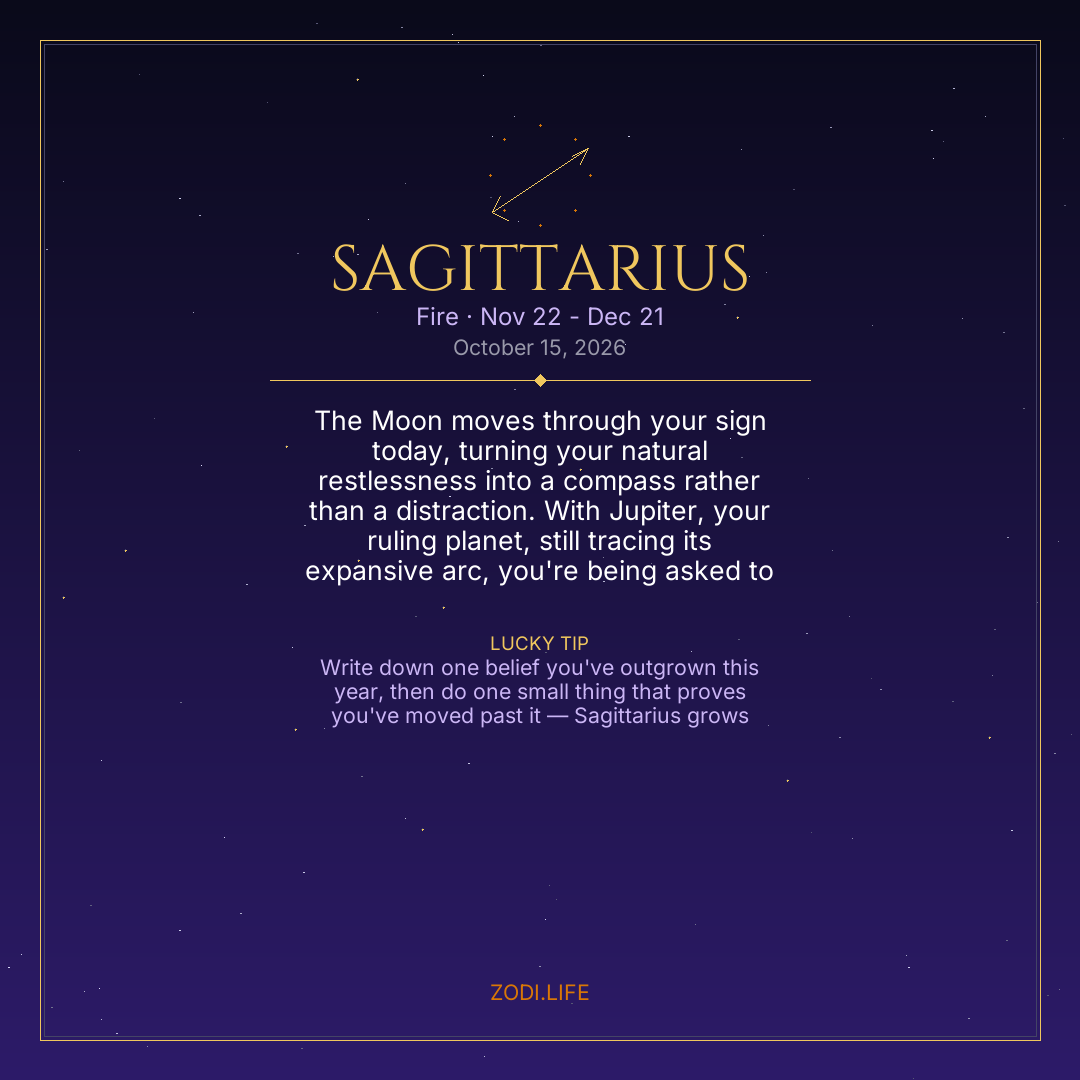 Sagittarius Horoscope October 15, 2026