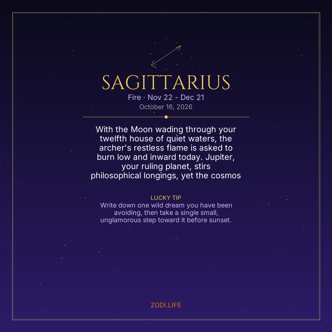 Sagittarius Horoscope October 16, 2026