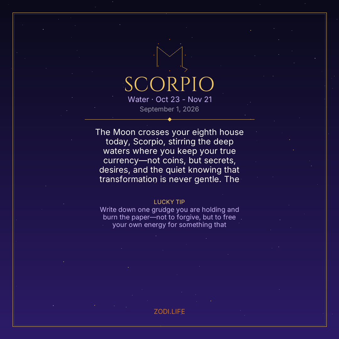 Scorpio Horoscope September 1, 2026