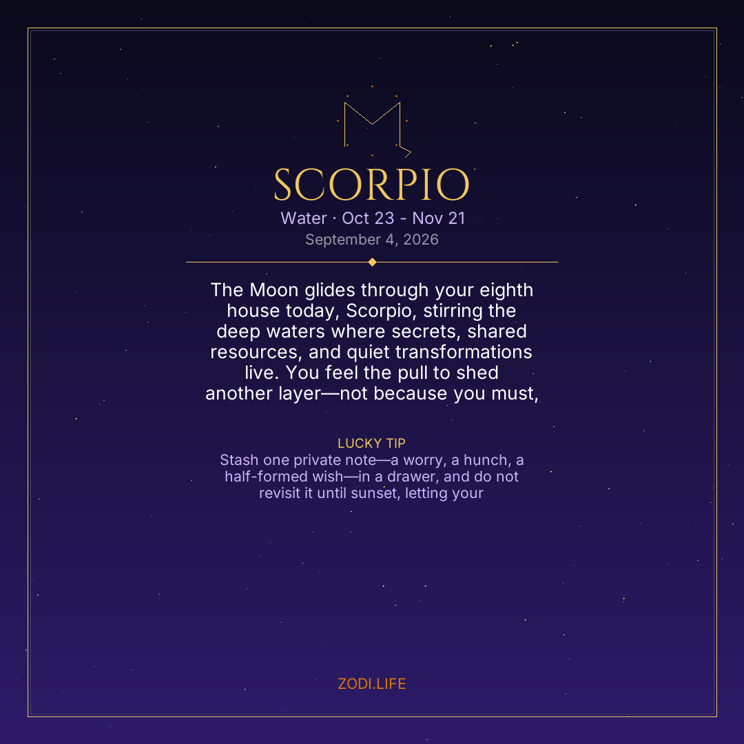 Scorpio Horoscope September 4, 2026