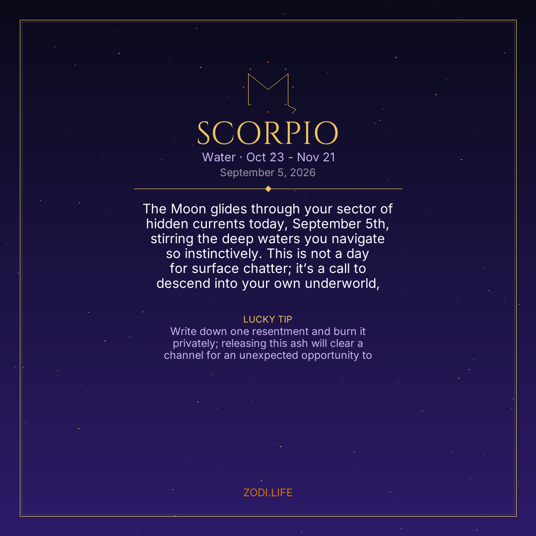 Scorpio Horoscope September 5, 2026
