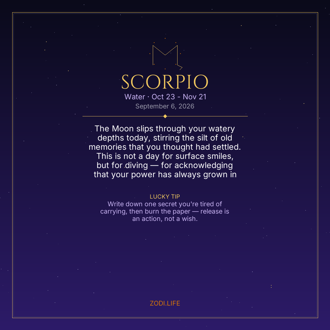 Scorpio Horoscope September 6, 2026