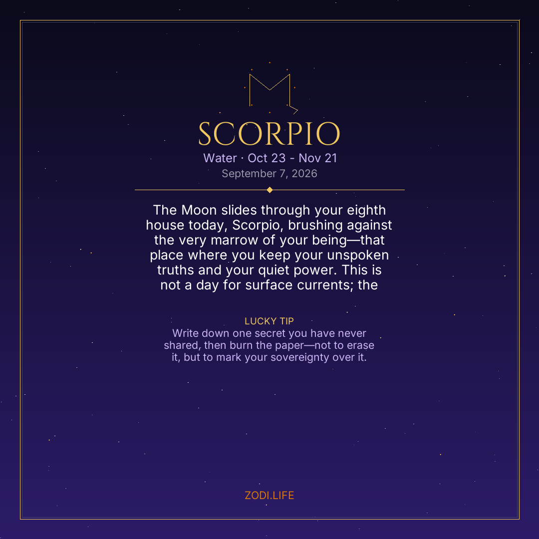 Scorpio Horoscope September 7, 2026