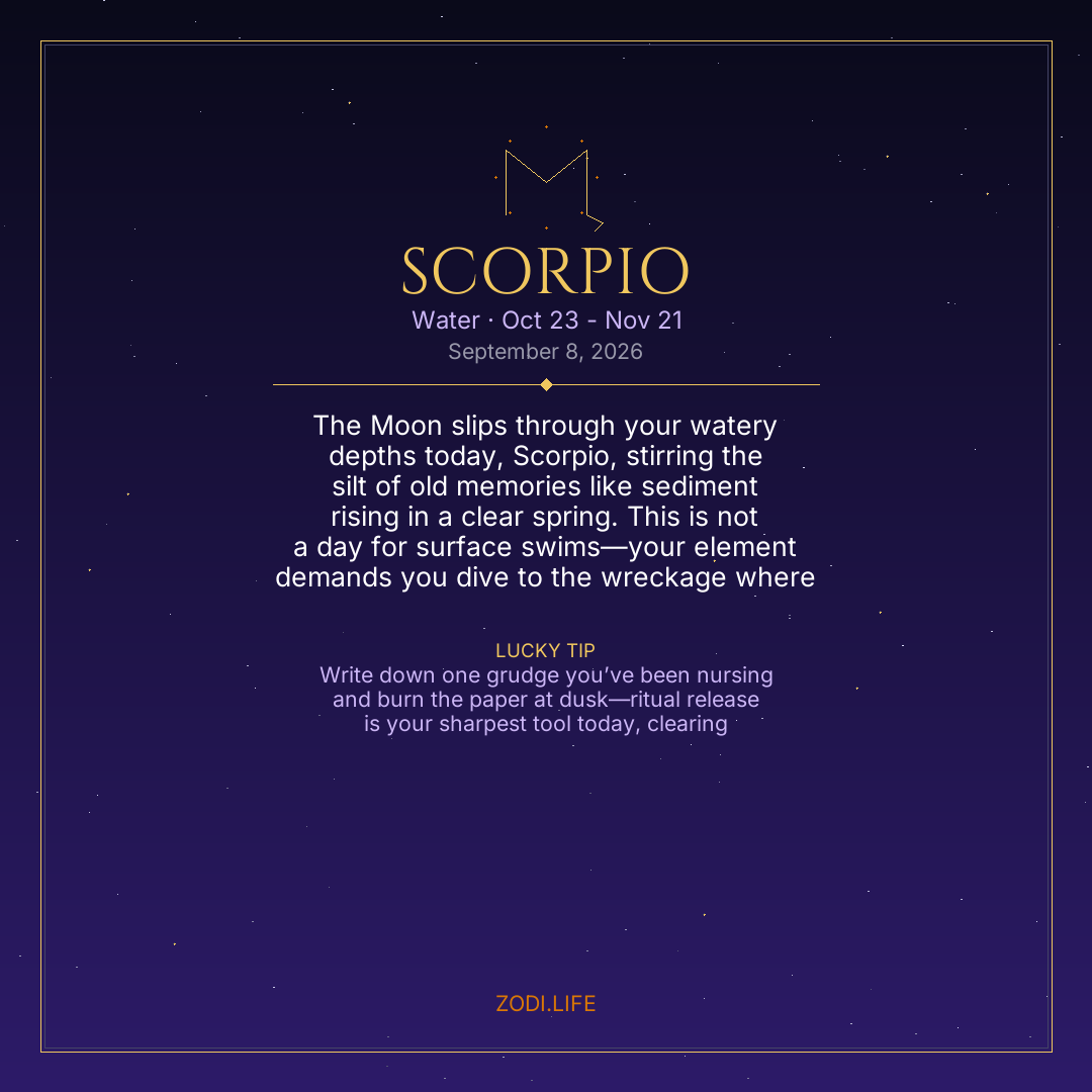 Scorpio Horoscope September 8, 2026
