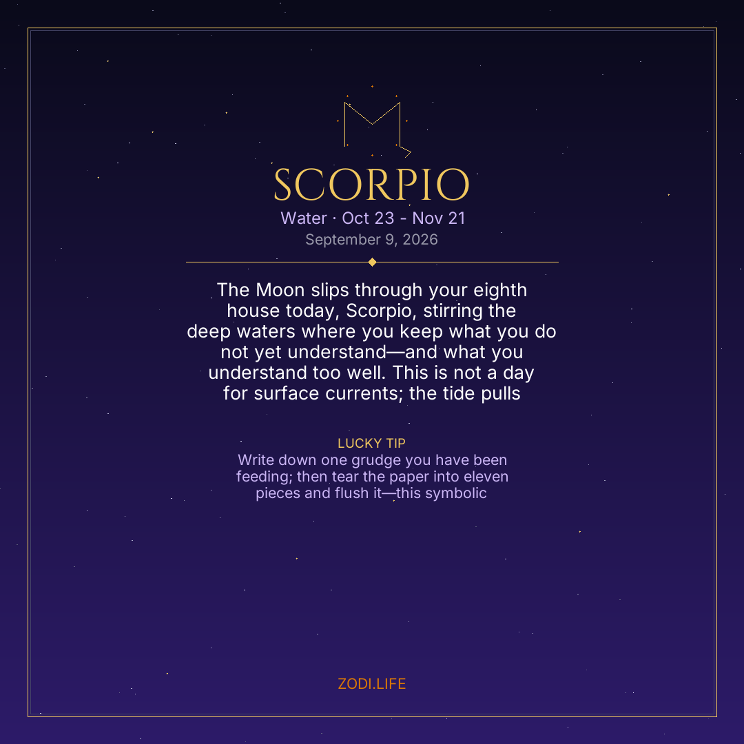 Scorpio Horoscope September 9, 2026