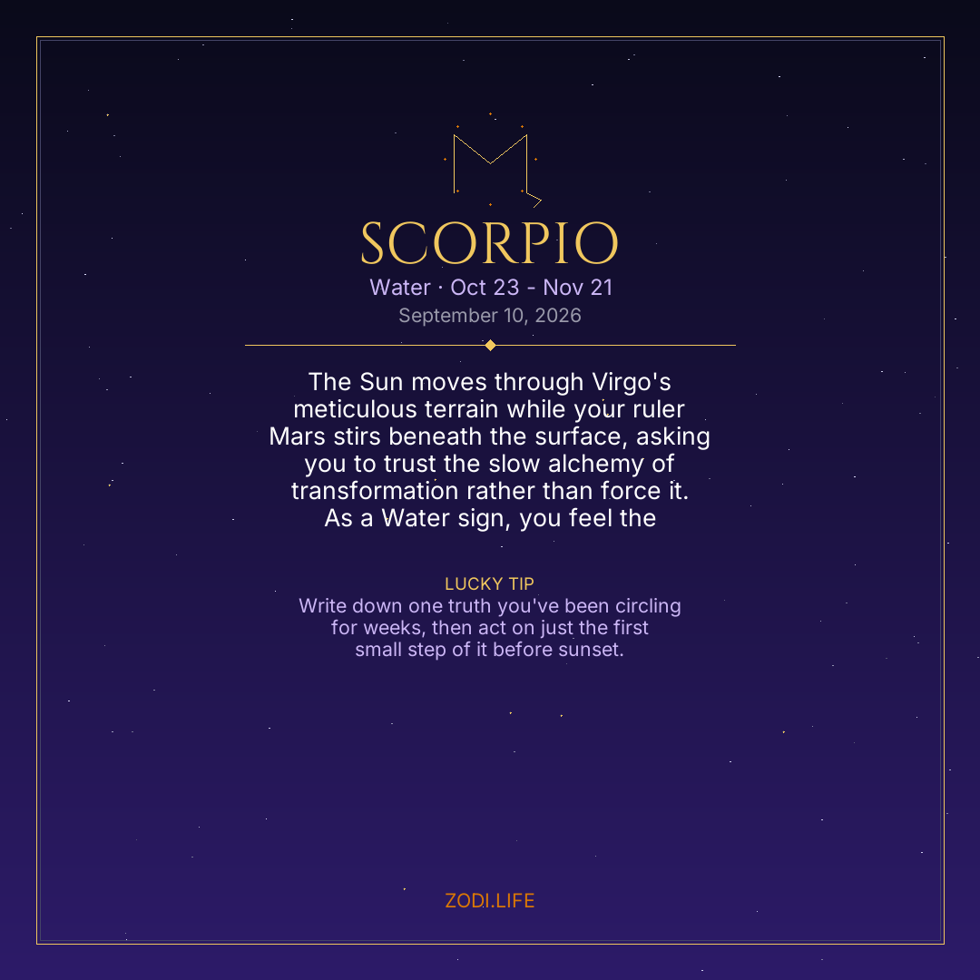 Scorpio Horoscope September 10, 2026