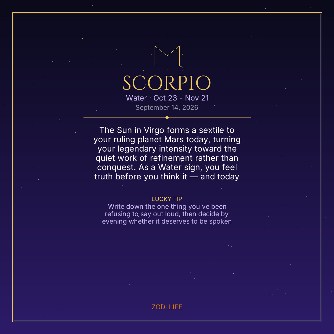 Scorpio Horoscope September 14, 2026