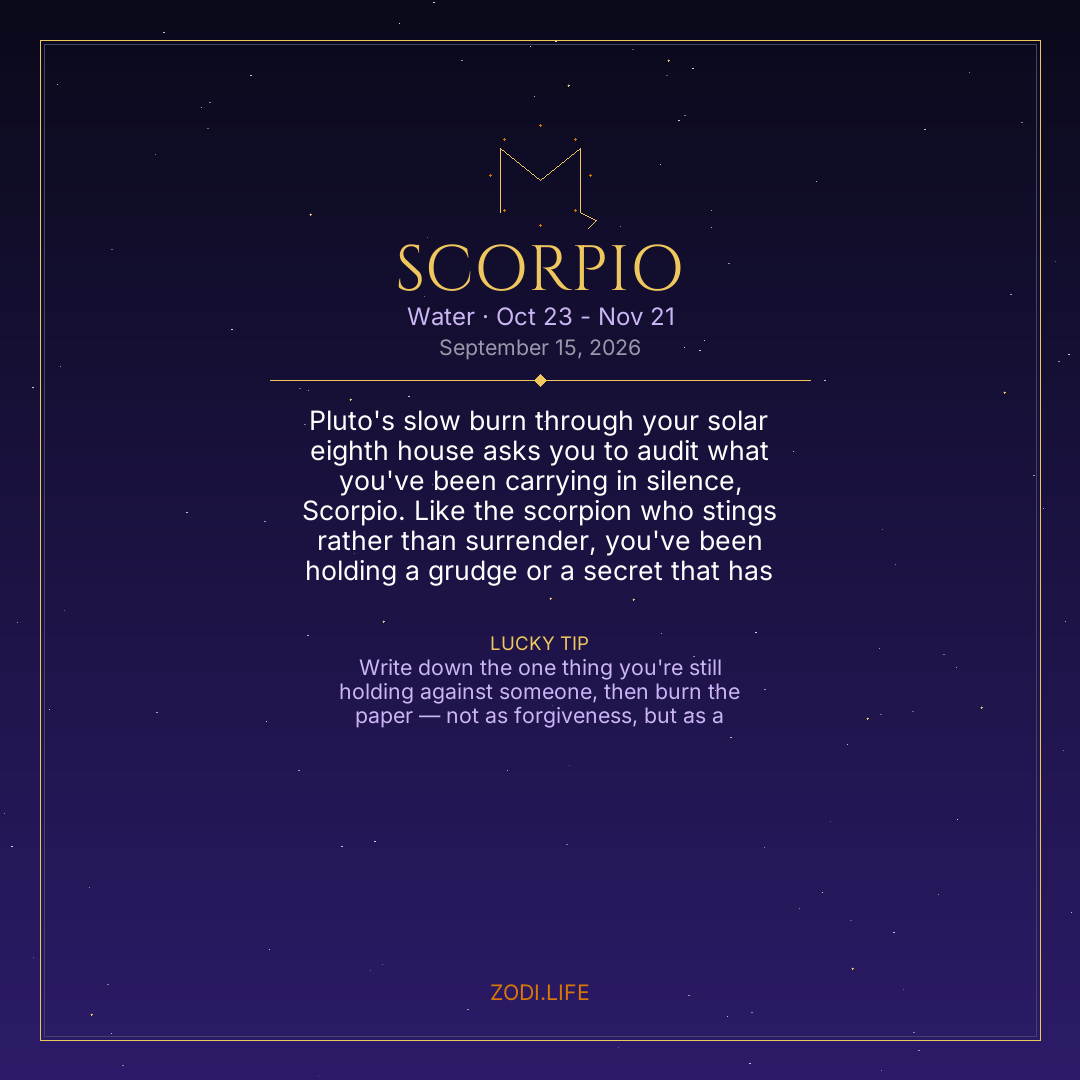 Scorpio Horoscope September 15, 2026