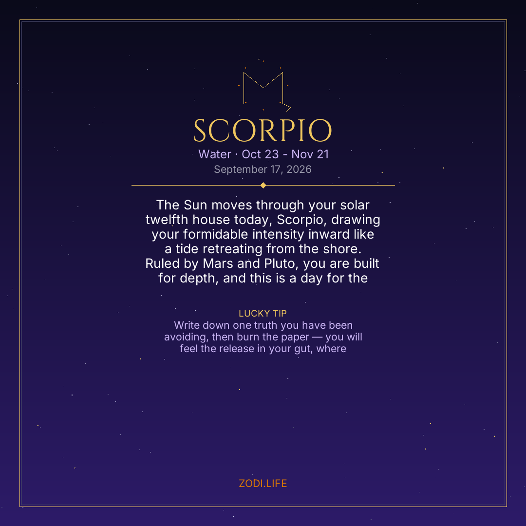 Scorpio Horoscope September 17, 2026