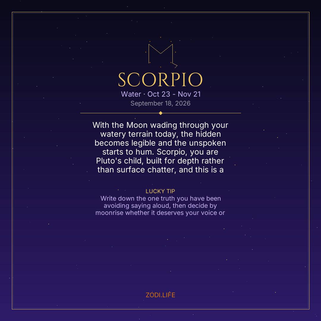 Scorpio Horoscope September 18, 2026