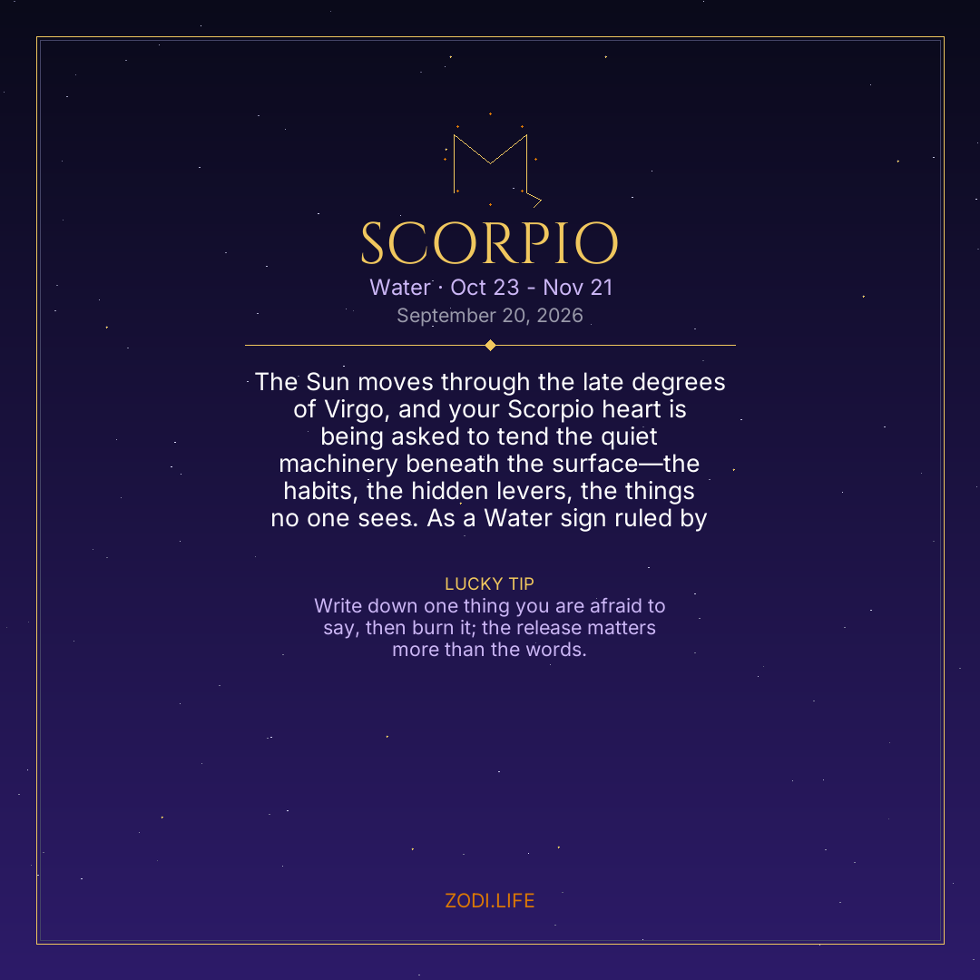 Scorpio Horoscope September 20, 2026