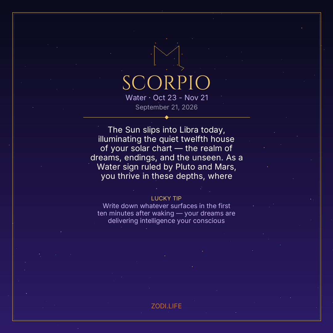 Scorpio Horoscope September 21, 2026