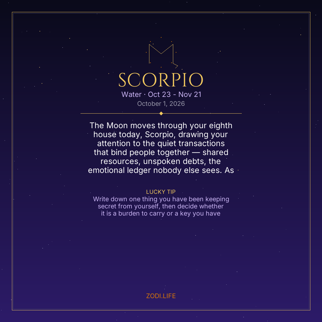 Scorpio Horoscope October 1, 2026