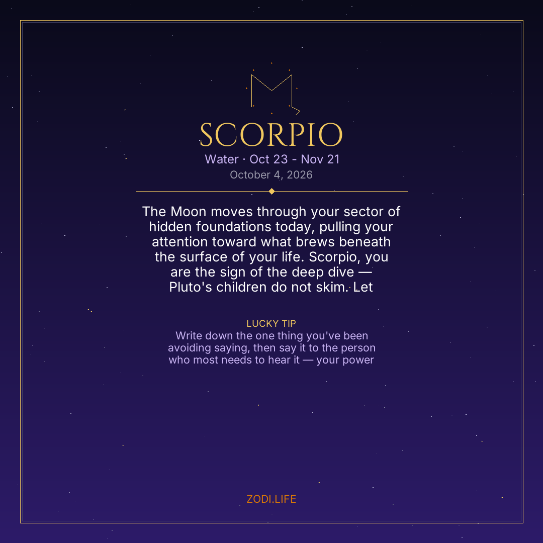 Scorpio Horoscope October 4, 2026