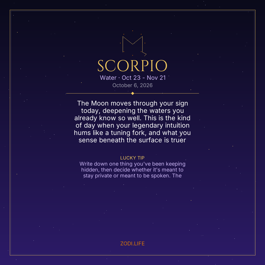 Scorpio Horoscope October 6, 2026