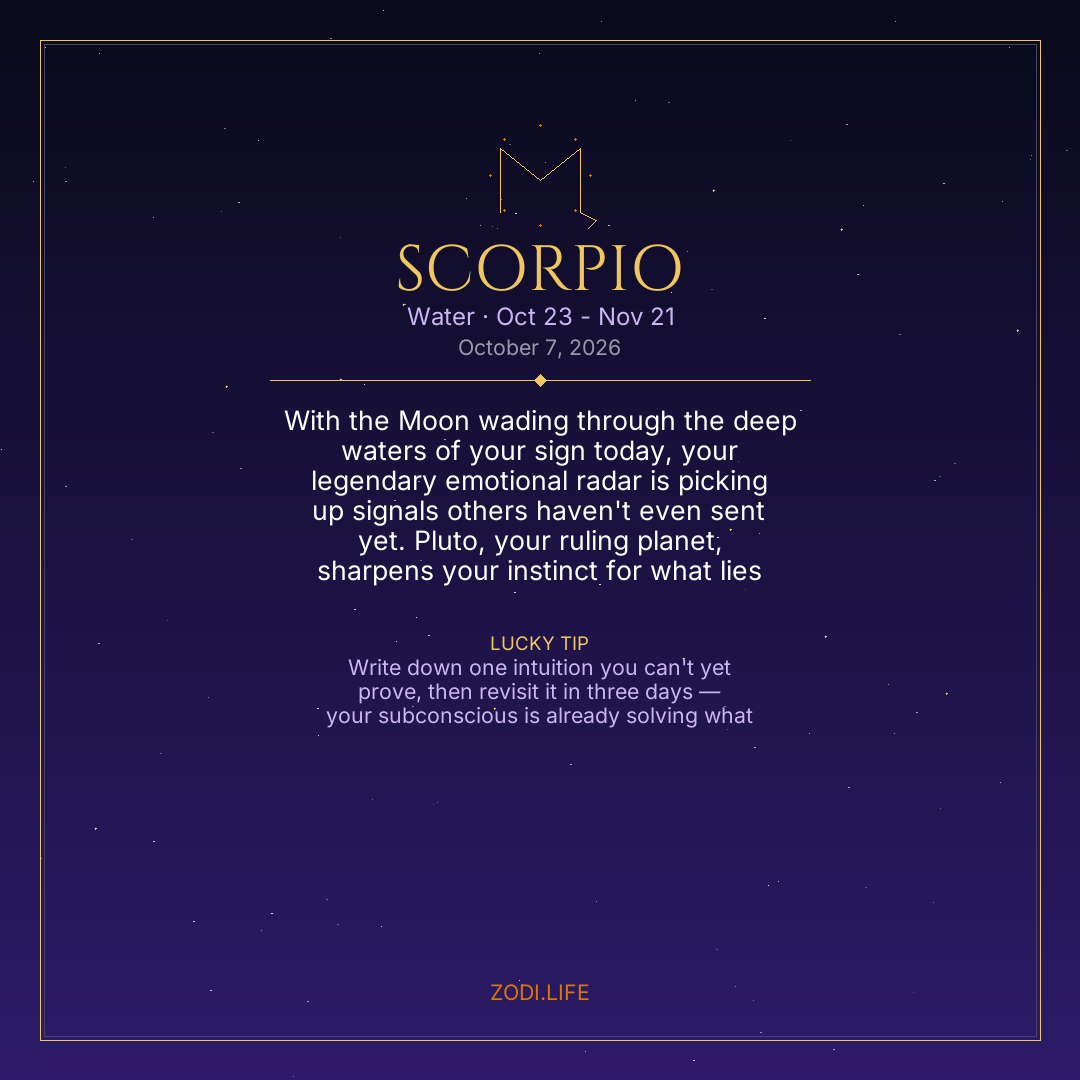 Scorpio Horoscope October 7, 2026