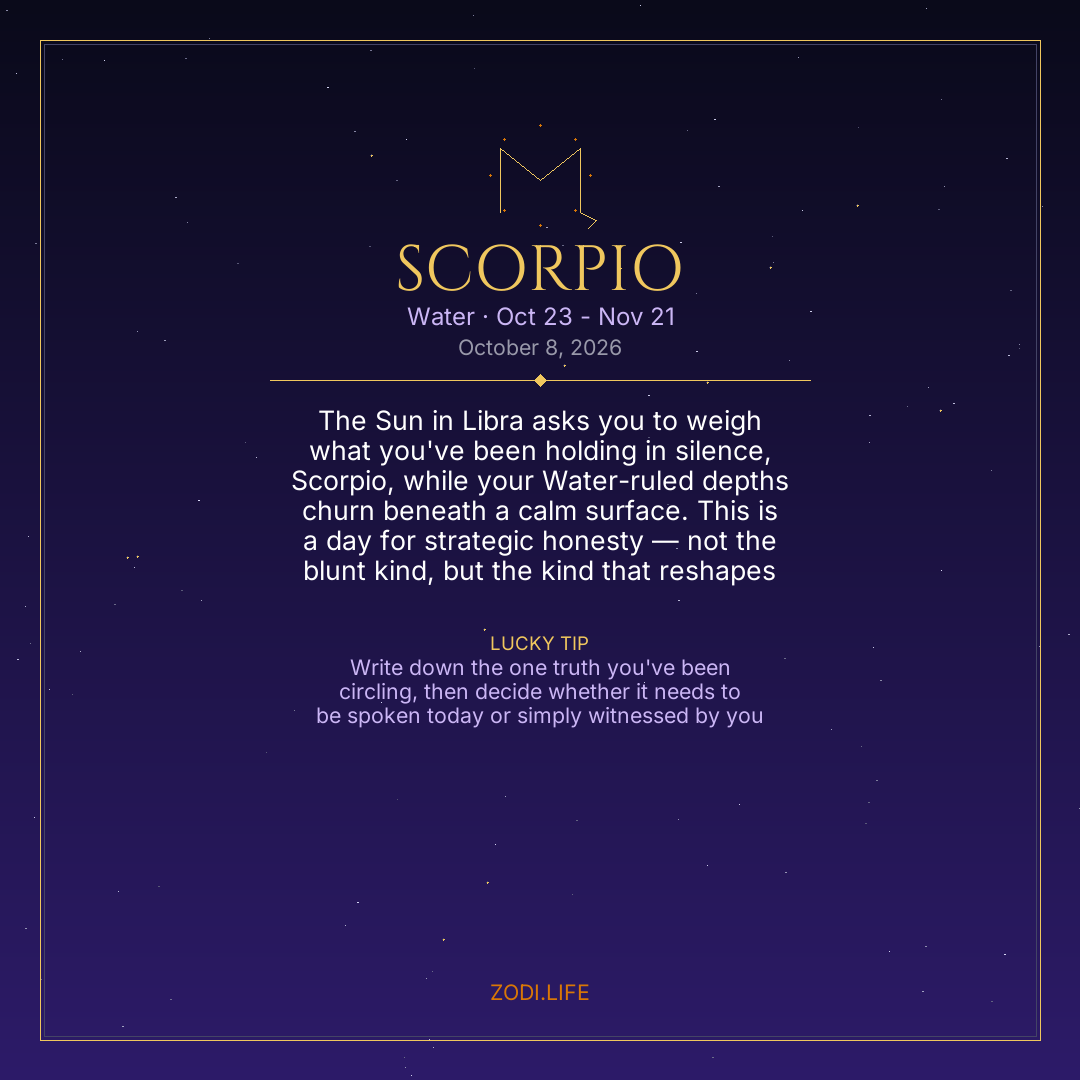 Scorpio Horoscope October 8, 2026