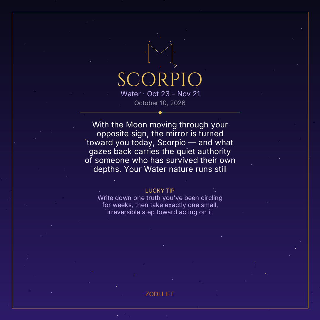 Scorpio Horoscope October 10, 2026