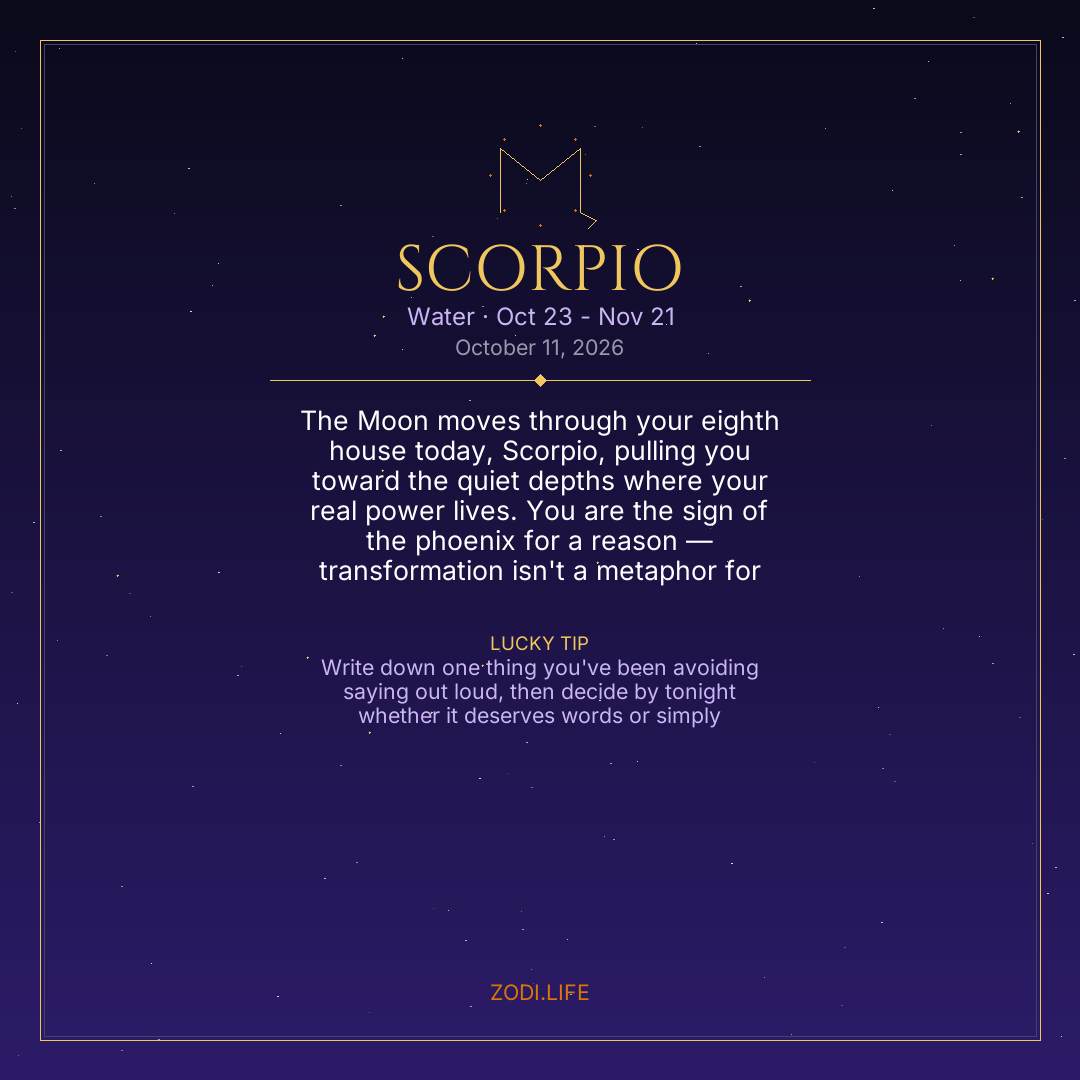 Scorpio Horoscope October 11, 2026
