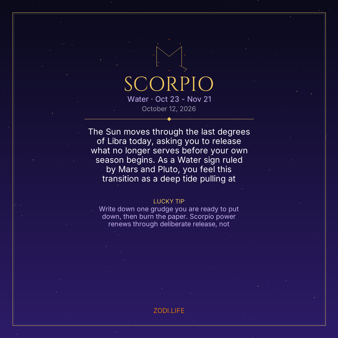 Scorpio Horoscope October 12, 2026