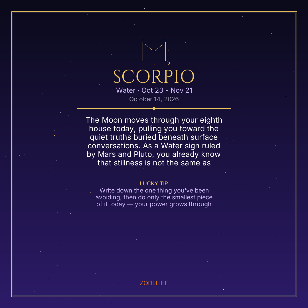 Scorpio Horoscope October 14, 2026