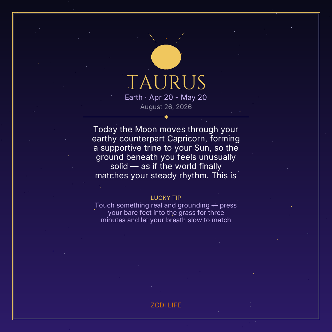 Taurus Horoscope August 26, 2026