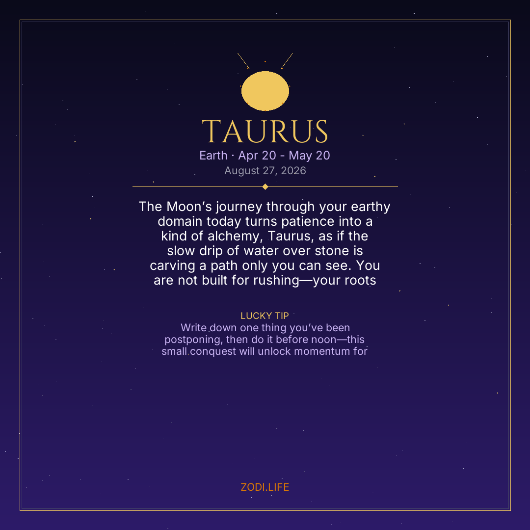 Taurus Horoscope August 27, 2026