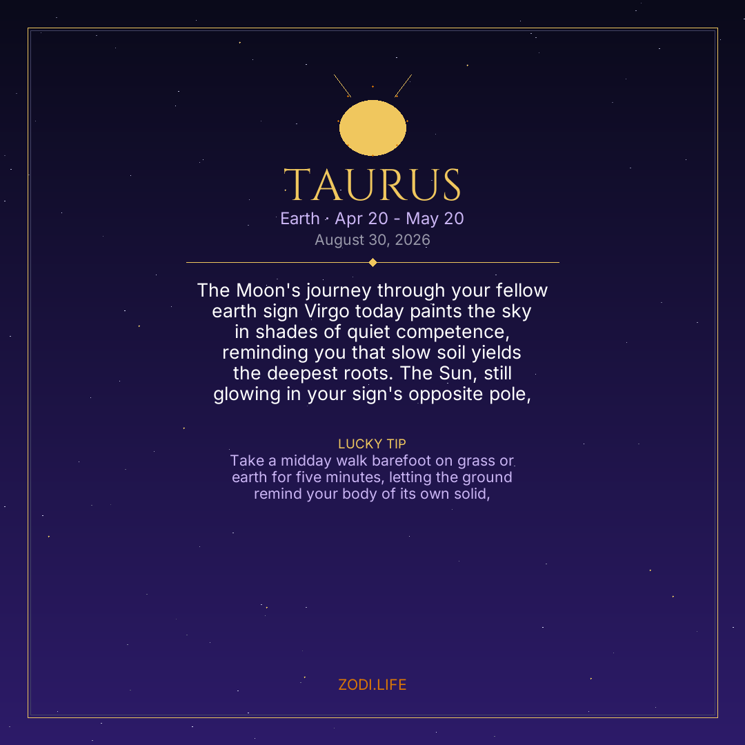 Taurus Horoscope August 30, 2026