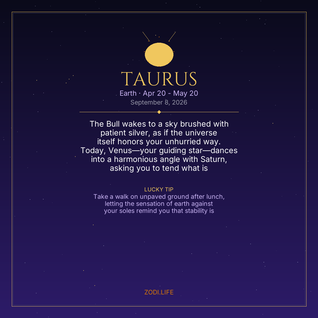 Taurus Horoscope September 8, 2026