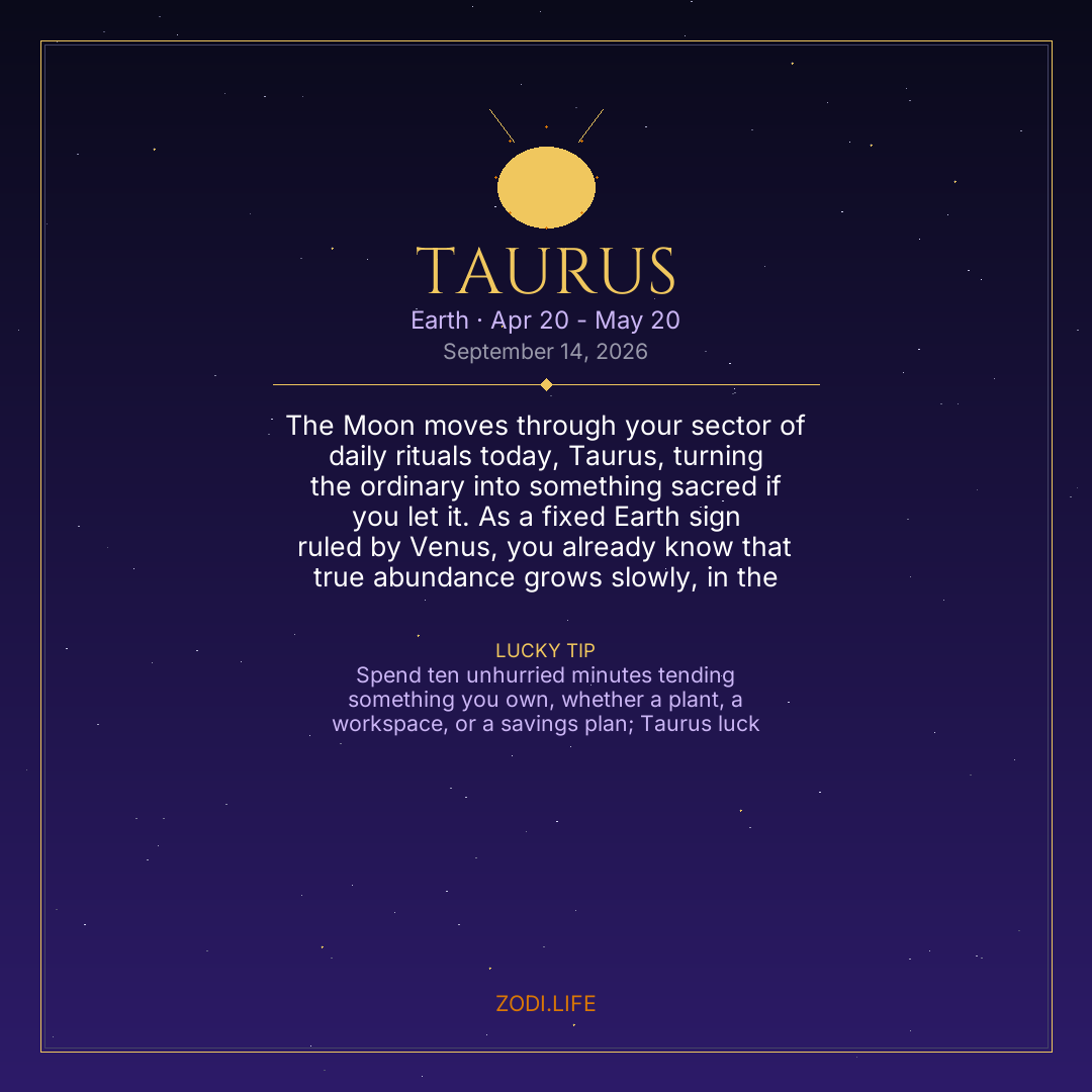 Taurus Horoscope September 14, 2026