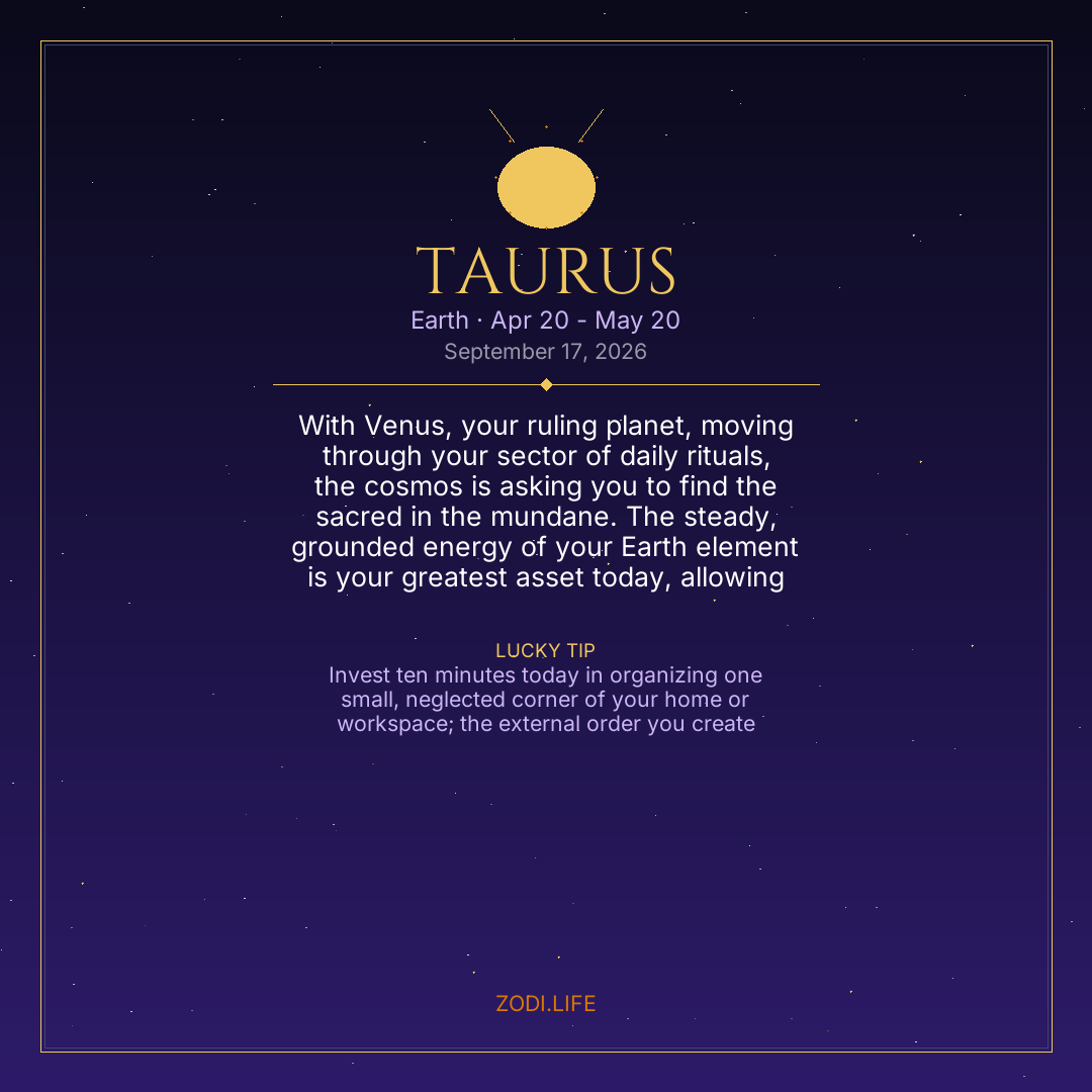 Taurus Horoscope September 17, 2026