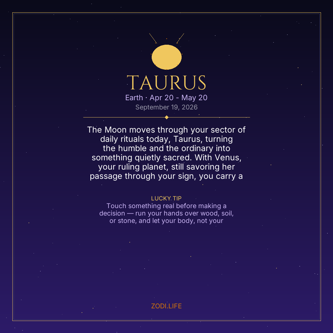 Taurus Horoscope September 19, 2026