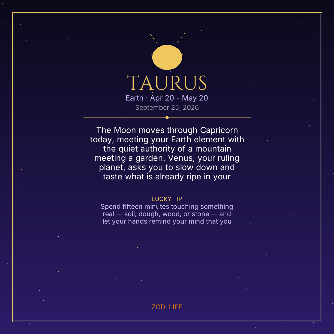 Taurus Horoscope September 25, 2026