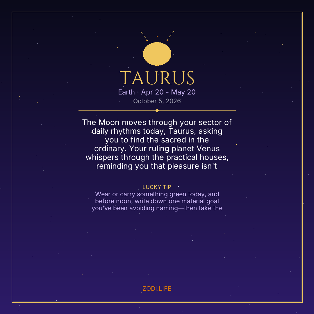 Taurus Horoscope October 5, 2026