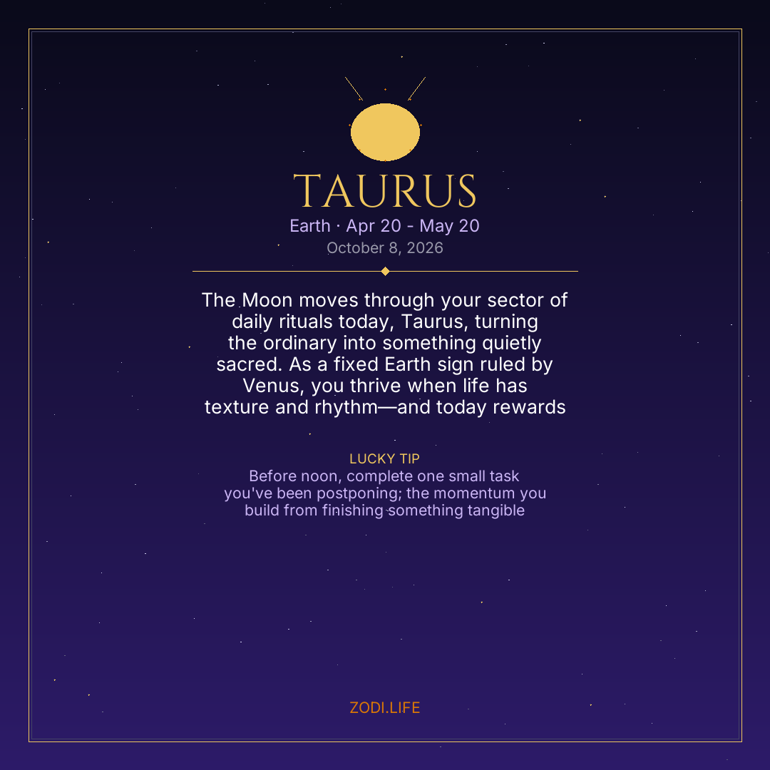 Taurus Horoscope October 8, 2026