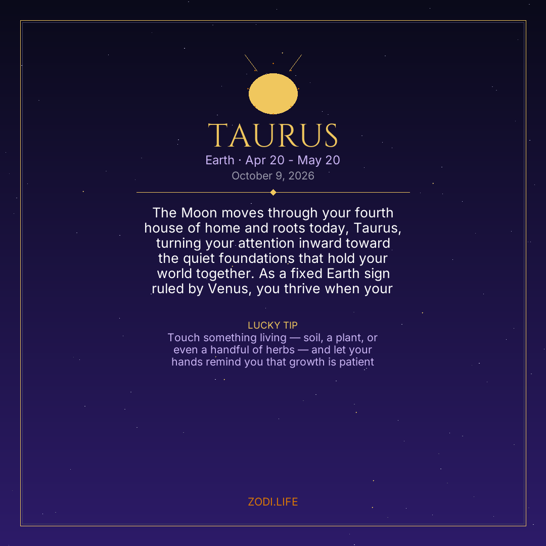 Taurus Horoscope October 9, 2026