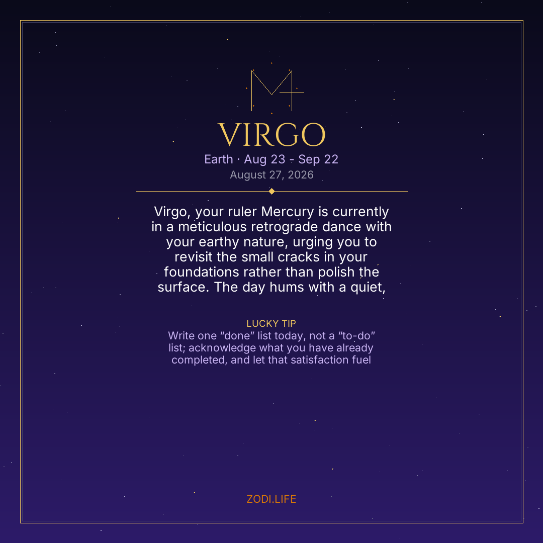Virgo Horoscope August 27, 2026