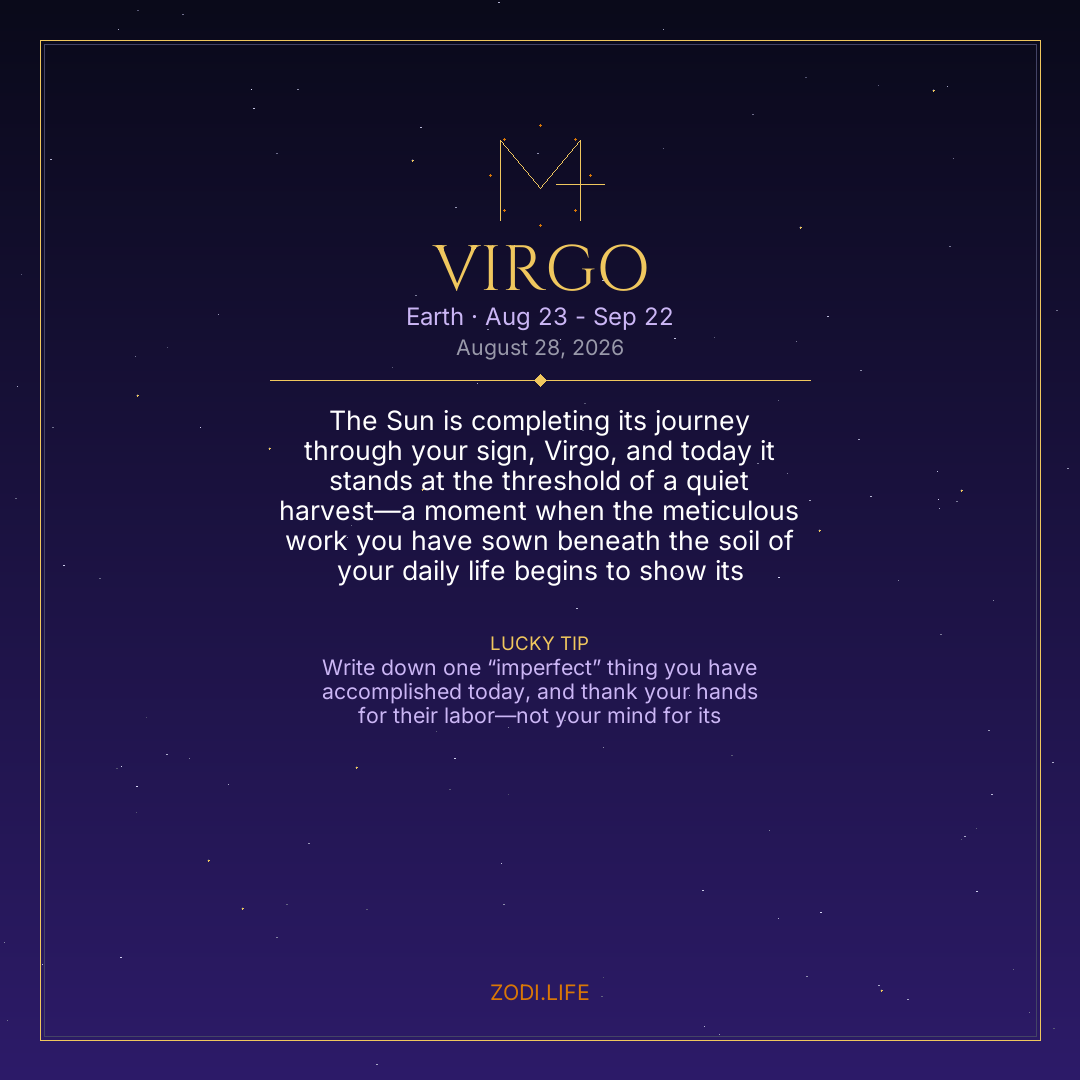 Virgo Horoscope August 28, 2026
