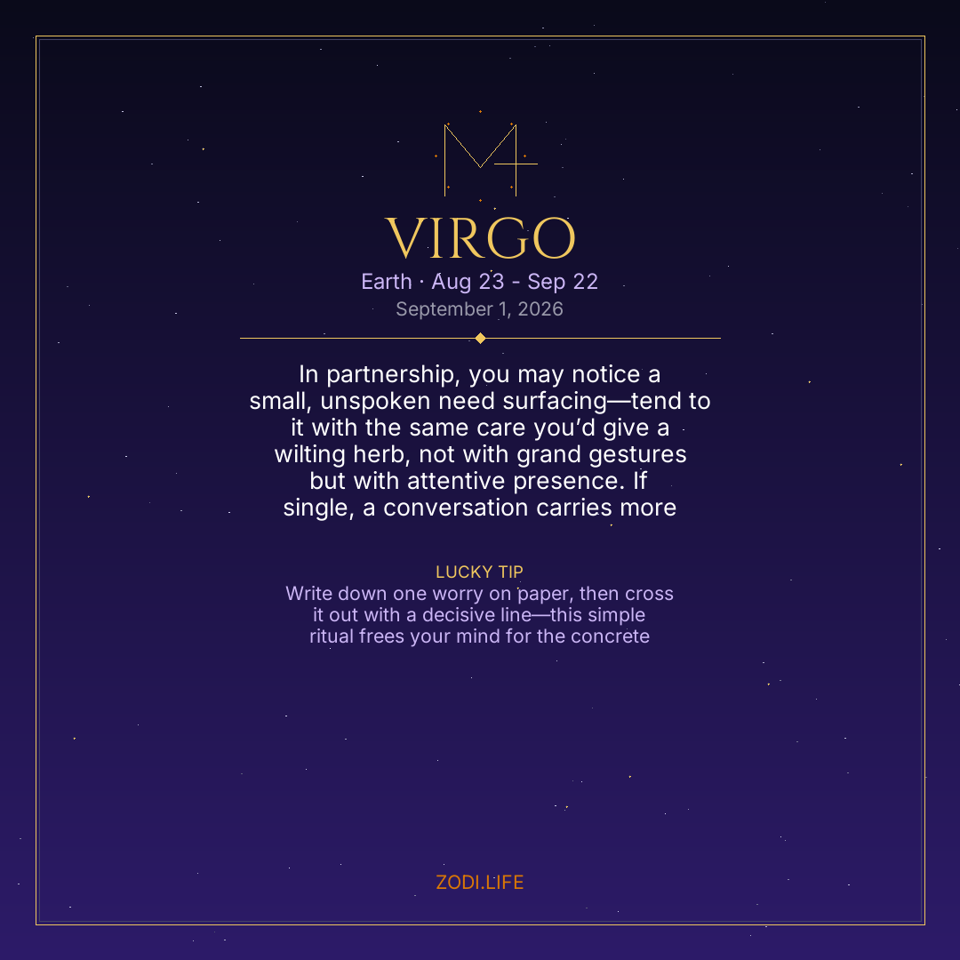 Virgo Horoscope September 1, 2026