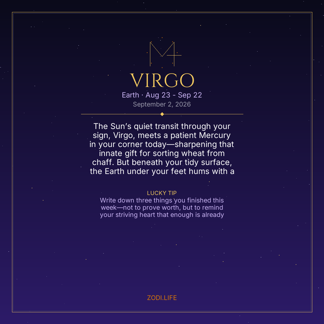 Virgo Horoscope September 2, 2026
