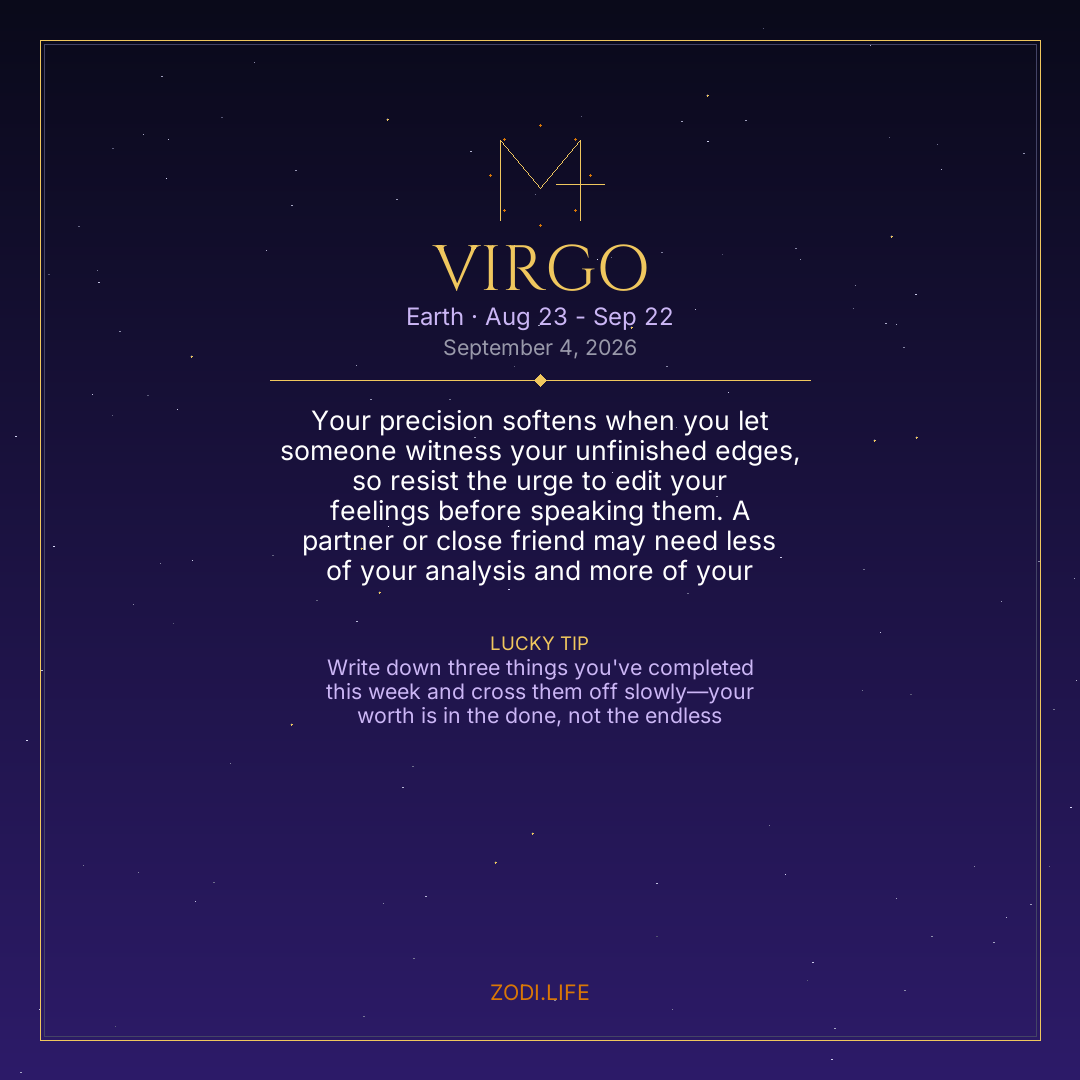 Virgo Horoscope September 4, 2026