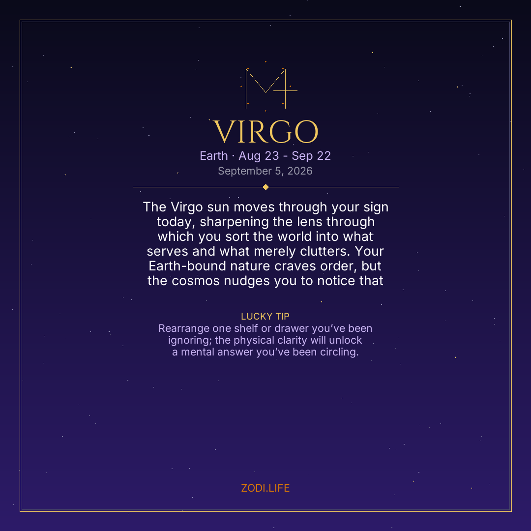 Virgo Horoscope September 5, 2026