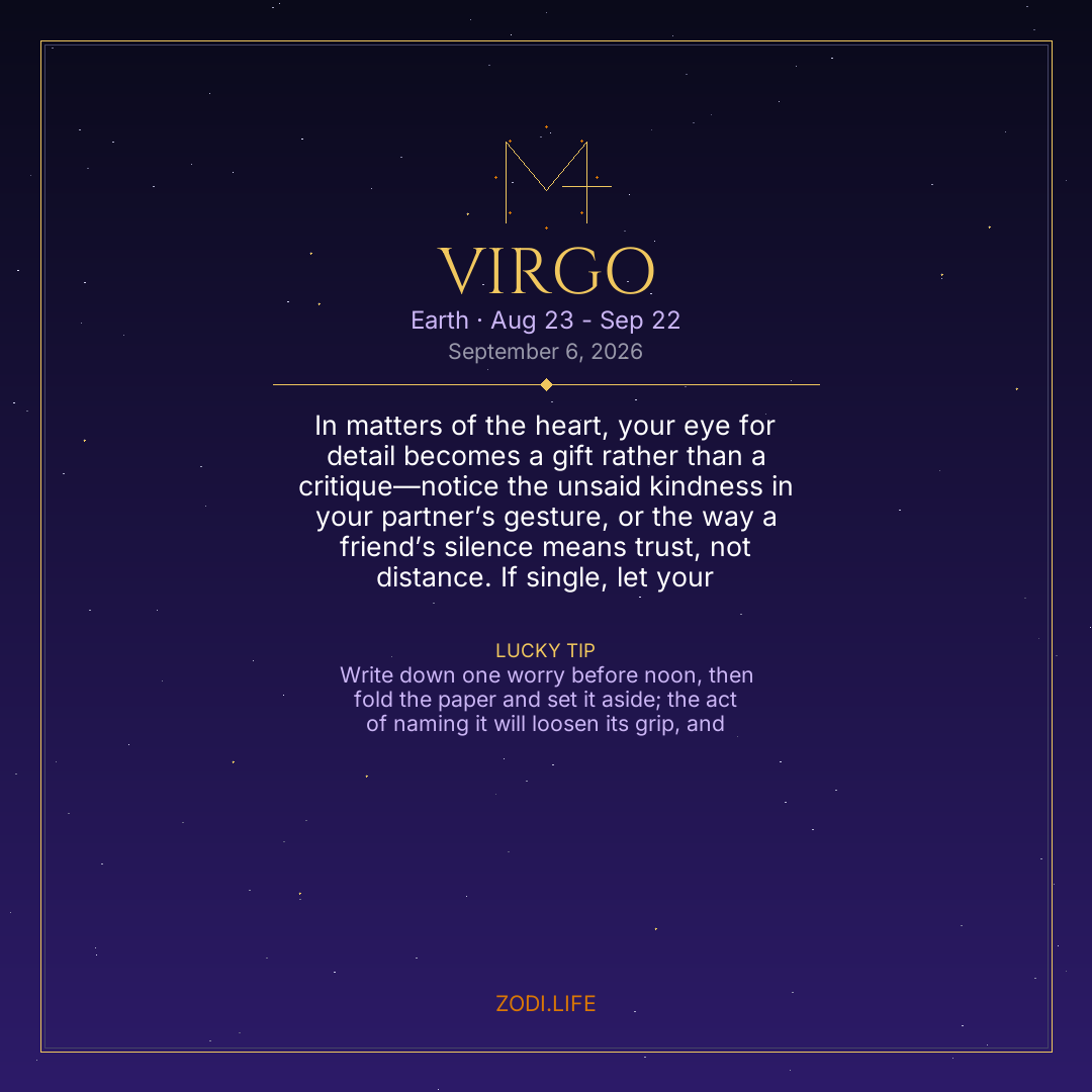 Virgo Horoscope September 6, 2026