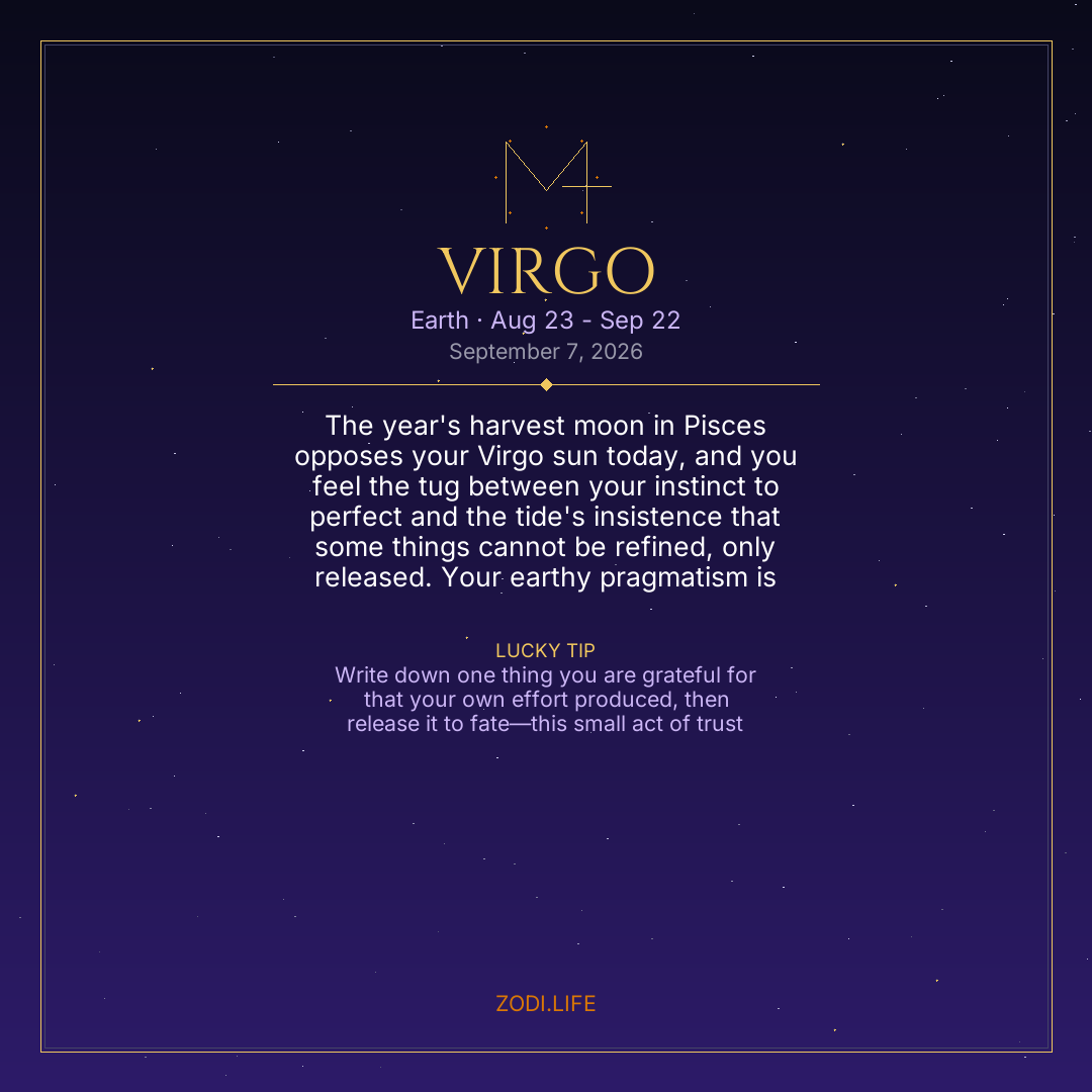 Virgo Horoscope September 7, 2026