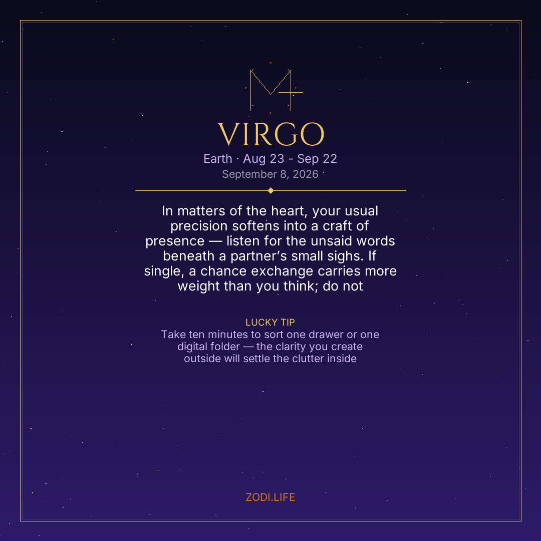 Virgo Horoscope September 8, 2026