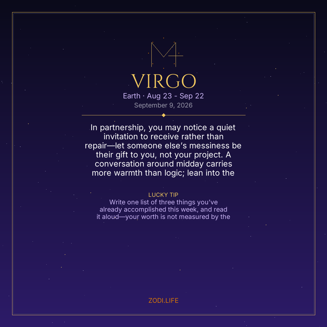 Virgo Horoscope September 9, 2026